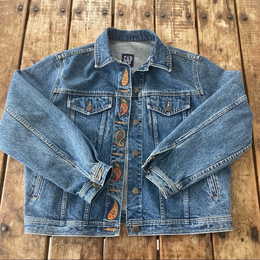 Womens Vintage Gap Paisley Denim Jacket/ M